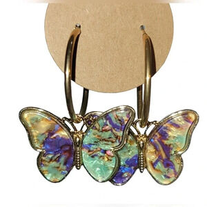 Butterfly Earrings Multicolor Resin
